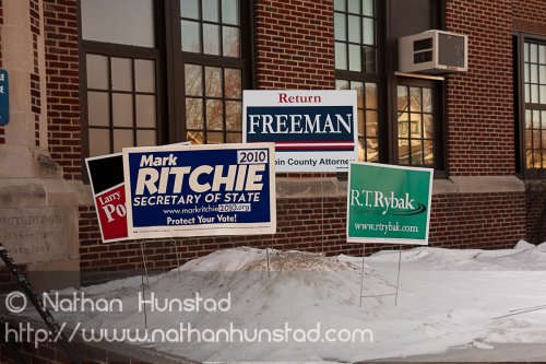 What's a convention without campaign signs outside?